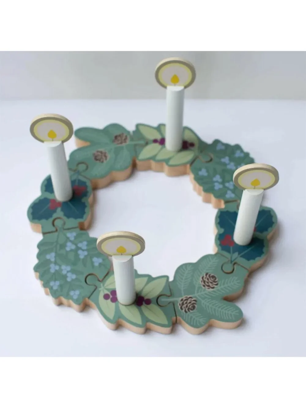 Advent Wreath NWT – Double-sided Advent to Christmas Wooden Wreath Set